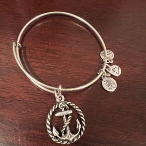 Alex and Ani Silver Bracelet — Anchor with Rope Charm